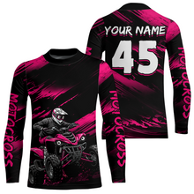 Load image into Gallery viewer, Custom Pink ATV Motocross Jersey Kid Adult Quad Bike Jersey Off-Road Shirt UPF30+ DNT58