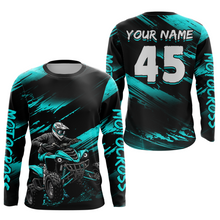 Load image into Gallery viewer, Custom Turquoise ATV Motocross Jersey Kid Adult Quad Bike Jersey Off-Road Shirt UPF30+ DNT58