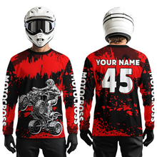 Load image into Gallery viewer, Red ATV Motocross Jersey Kid Adult Custom Quad Bike Jersey Off-Road Shirt UPF30+ DNT59