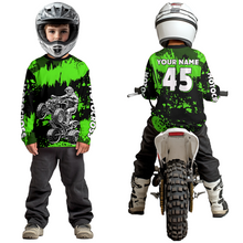 Load image into Gallery viewer, Green ATV Motocross Jersey Kid Adult Custom Quad Bike Jersey Off-Road Shirt UPF30+ DNT59