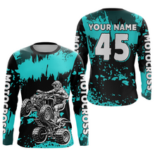 Load image into Gallery viewer, Turquoise ATV Motocross Jersey Kid Adult Custom Quad Bike Jersey Off-Road Shirt UPF30+ DNT59