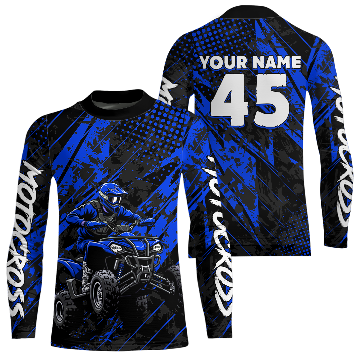 Custom Blue ATV Motocross Shirts Kid Men Women Off-Road Quad Bike Shirt UPF30+ DNT61
