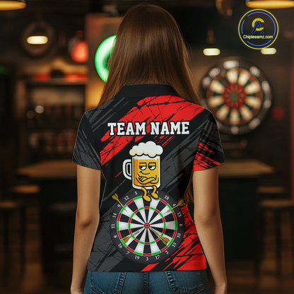 Custom Purple Funny Beer Darts Board Dart Shirts For Women Darts Team Jerseys Dart Tournament NNT120