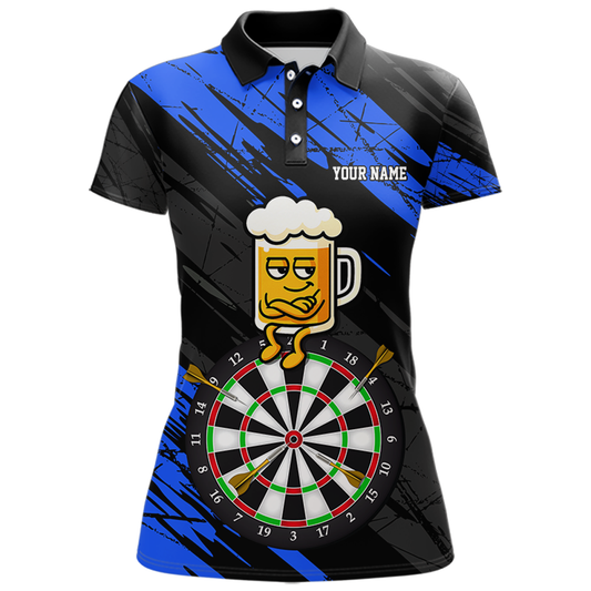 Custom Blue Funny Beer Darts Board Dart Shirts For Women Darts Team Jerseys Dart Tournament NNT120