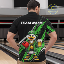 Load image into Gallery viewer, Custom Green Beer Duck Bowling Shirt for Men Duck Funny Beer Bowling Team Jersey HNT276