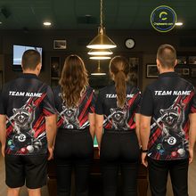 Load image into Gallery viewer, Custom Red Funny Raccoon 8 Ball Billiard Shirt for Men Billiard Team Jersey Billiard League NNT191
