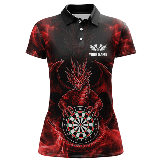 Custom Red Dragon Darts Board Dart Shirts For Women Darts Team Jerseys Polo & 1/4 Zip NNT121