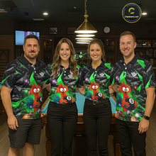 Load image into Gallery viewer, Custom Green Funny Chicken 8 Ball &amp; 9 Ball Billiard Shirt for Men Billiard Team Jerseys NNT190