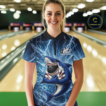 Load image into Gallery viewer, Custom Flame Shake Bowling Jersey for Women Polo &amp; 1/4 Zip Bowling Team Shirts HNT223