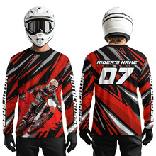 Load image into Gallery viewer, Custom Red Youth Motocross Jersey Racing for Kid Men Women MX Dirt Bike Shirts UPF30+ DNT47
