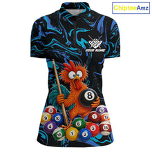 Load image into Gallery viewer, Custom Teal Blue Chicken 8 Ball Billiard Shirt for Women Billiard Jerseys Team Billiard League NNT197