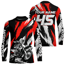 Load image into Gallery viewer, Red Youth Motocross Shirts MX Racing Custom Dirt Bike Shirts Kid Men Women UPF30+ DNT33