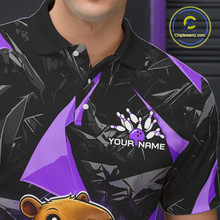 Load image into Gallery viewer, Custom Purple Capybara Bowling Jersey for Men Bowling Team Shirts Bowling Polo &amp; 1/4 Zip HNT255