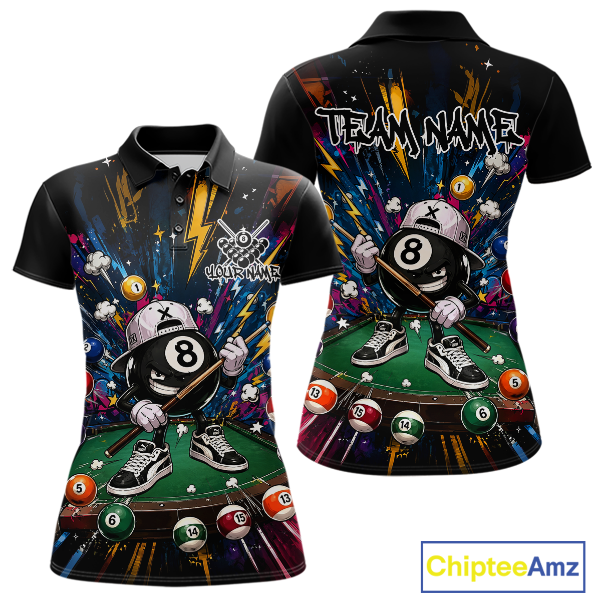 Custom Funny 8 Ball Pool Shirts Billiard Shirt for Women Billiard Team Jersey Billiard League NNT183