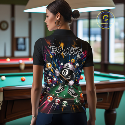 Custom Funny 8 Ball Pool Shirts Billiard Shirt for Women Billiard Team Jersey Billiard League NNT183