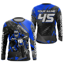 Load image into Gallery viewer, Blue Youth Motocross Shirts Custom MX Racing Extreme Shirts Kid Men Women UPF30+ DNT34