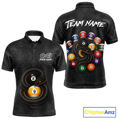 Custom Snake Yin Yang 8 Ball 9 Ball Billiard Shirt for Men Billiard Team Jersey Billiard League NNT185