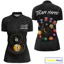 Load image into Gallery viewer, Custom Snake Yin Yang 8 Ball 9 Ball Billiard Shirt for Women Billiard Team Jersey Billiard League NNT185
