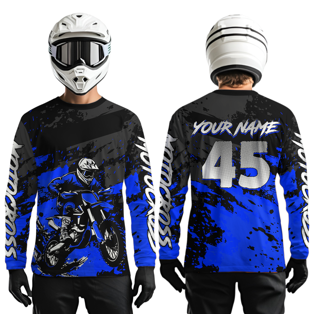 Blue Youth MX Motocross Jersey Custom Motocycle Shirts Men Women Kid Motocross Shirt UPF30+ DNT40