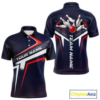 Custom Bowling Jersey for Men Bowling Team Shirts Bowling League Uniform Polo & 1/4 Zip HNT171