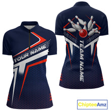Load image into Gallery viewer, Custom Bowling Jersey for Women Bowling Team Shirts Bowling League Uniform Polo &amp; 1/4 Zip HNT171