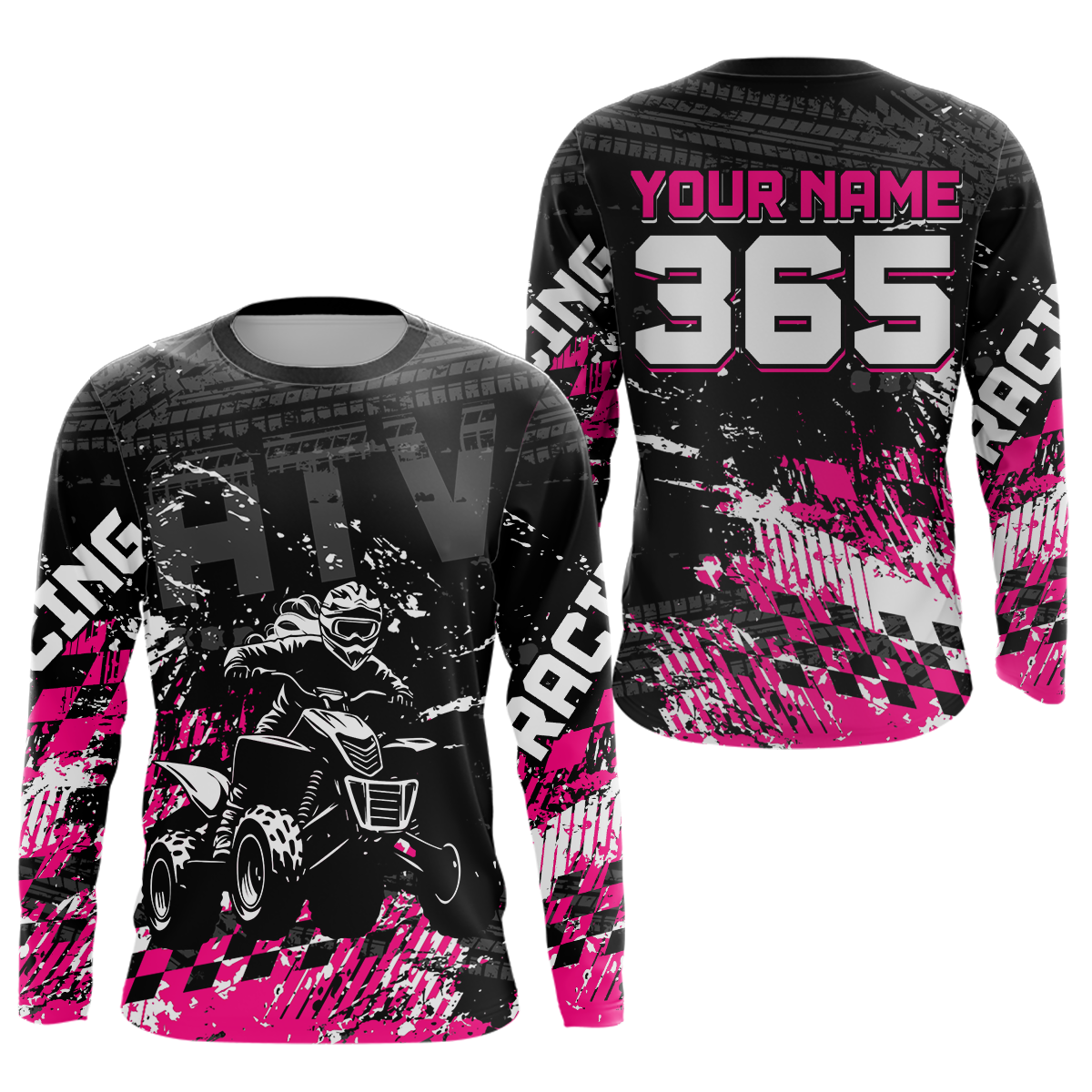 Custom Pink ATV Motocross Jersey Girls Dirt Bike Racing Shirts UPF30+ Off-Road Quad Jersey For Women Kids Youth NHN004