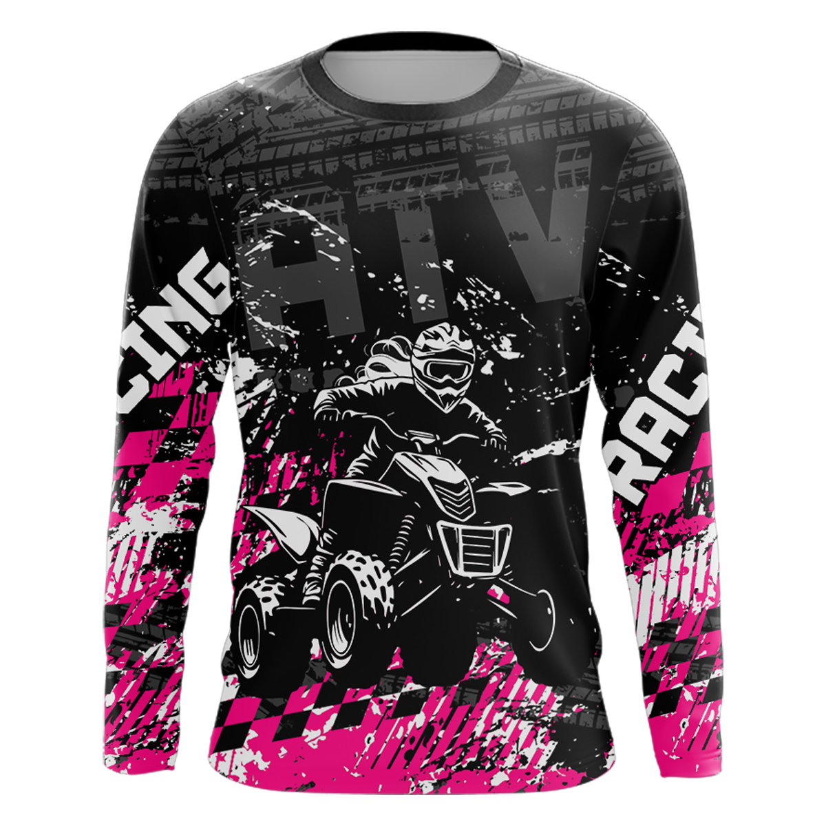 Custom Pink ATV Motocross Jersey Girls Dirt Bike Racing Shirts UPF30+ Off-Road Quad Jersey For Women Kids Youth NHN004