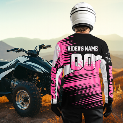 Custom Pink ATV Motocross Jersey for Adult Kids Youth Quad Dirt Bike Racing Shirt For Men Women NHN001