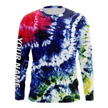 Load image into Gallery viewer, Colorful Wave Tie-Dye Pattern, Performance Long sleeve UV Protection Fishing Shirt, Gift For Fisherman TTN125