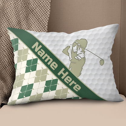 Customized Argyle Golf Pattern, Personalized Golf Decorative Pillows YYD0006