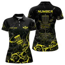 Load image into Gallery viewer, Colors Camo Black Womens Disc Golf Polo Shirt Custom Disc Golf Basket Tree Personalized Golf Gift TY2