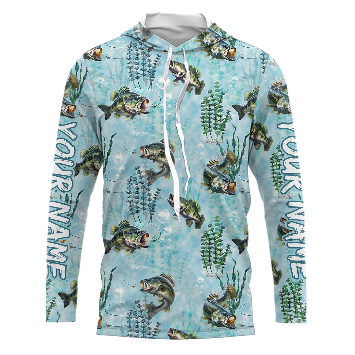Largemouth Bass Fishing Algae Pattern Customize Shirts For Men And Women Personalized Fishing Gift YYD0025