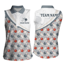Load image into Gallery viewer, Personalized Bowling Sleeveless Shirt for Womens Custom Bowling Pattern Style Team Jersey Shirt YYD0029