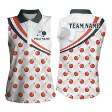 Load image into Gallery viewer, Personalized Bowling Sleeveless Shirt for Womens Custom Bowling Pattern Style Team Jersey Shirt YYD0029