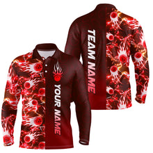 Load image into Gallery viewer, Bowling Shirt For Mens Custom Name Bowling Flame Lightning Team Jersey Shirt YYD0030