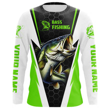 Load image into Gallery viewer, Custom Largemouth Bass Fishing Jerseys, Bass Tournament Long Sleeve Fishing Shirts | Green IPHW3800