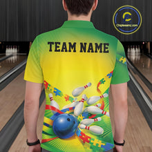 Load image into Gallery viewer, Custom Autism Awareness Bowling Men Polo Shirt, Puzzles Ribbon Bowler Outfits IPHW11211