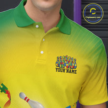 Load image into Gallery viewer, Custom Autism Awareness Bowling Men Polo Shirt, Puzzles Ribbon Bowler Outfits IPHW11211