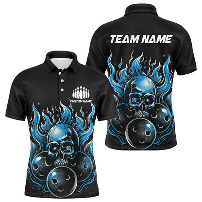 Custom Multi-Color Flaming Skull Bowling Team Shirts For Men And Women, Flaming Bowling Jerseys Bowlers Outfit IPHW6581