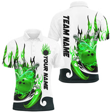 Load image into Gallery viewer, Custom Blue Flame Bowling Shirts For Men, Galaxy Bowling Team Shirts Bowling Uniform IPHW7085