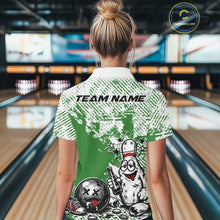 Load image into Gallery viewer, Green Custom Funny Drunk Bowling Ball And Pin Bowling Beer Women Polo Shirt, Bowler Jersey IPHW11240