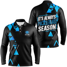 Load image into Gallery viewer, Men'S Pickleball Shirts With Custom Name Sayings "It'S Always Pickleball Season" | Blue IPHW6914