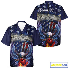 Load image into Gallery viewer, Customized Blue Eagle Bowling Shirt Patriotic Hawaiian Bowling Jersey For Men US Bowling IPHW7110