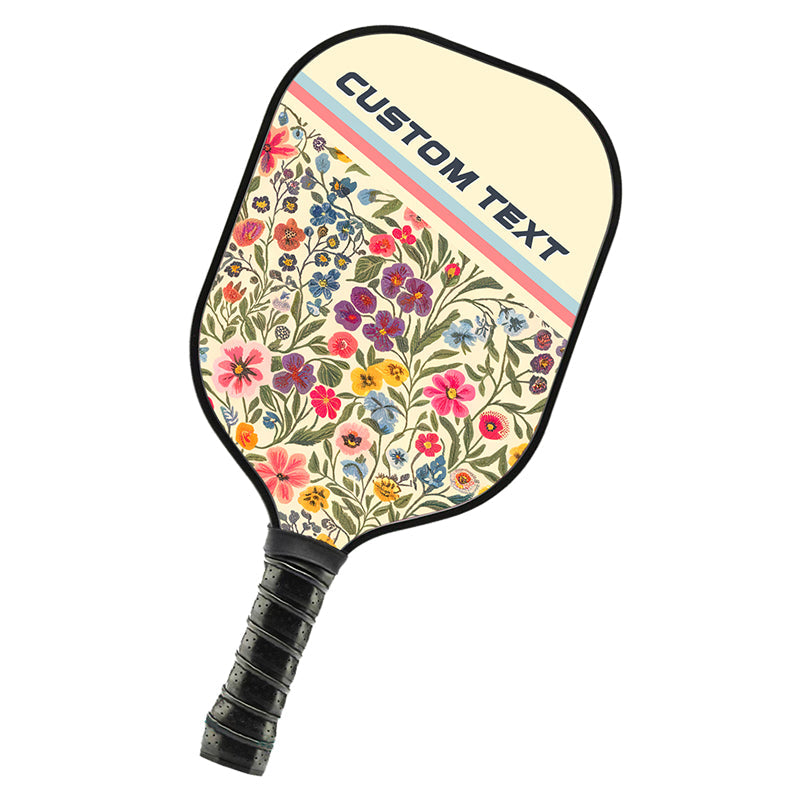 Custom Preppy Flower Pattern Pickleball Paddles, Cottage Floral Pickleball Team Paddle Pickleball Racket IPHW7710