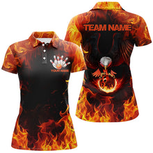 Load image into Gallery viewer, Flame Eagle Bowling Team Shirts For Women, Fire Custom Bowling Uniforms Outfit Bowling IPHW7116