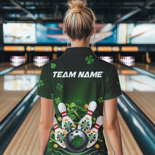 Load image into Gallery viewer, Custom Green St Patrick'S Day Bowling Team Quarter-Zip Shirts For Women IPHW8374