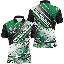 Load image into Gallery viewer, Custom Men'S Pickleball Polo Shirts, Black And Green Pickleball Outfit Pickleball Team Shirts IPHW6930