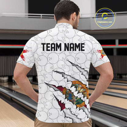 Custom Florida Flag Bowling Team Quarter-Zip Shirts For Men, Florida Bowling League Shirt IPHW9838