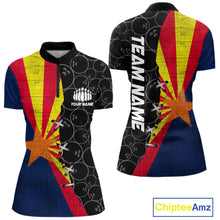 Load image into Gallery viewer, Arizona Flag Custom Bowling Team Shirts For Women, Patriotic Bowling League Shirt IPHW10718