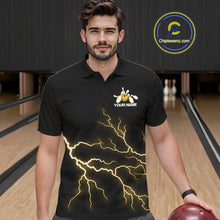 Load image into Gallery viewer, Custom Yellow Lightning Bowling Ball With Wings Bowling Men Team Shirt, Bowling Jerseys IPHW10732